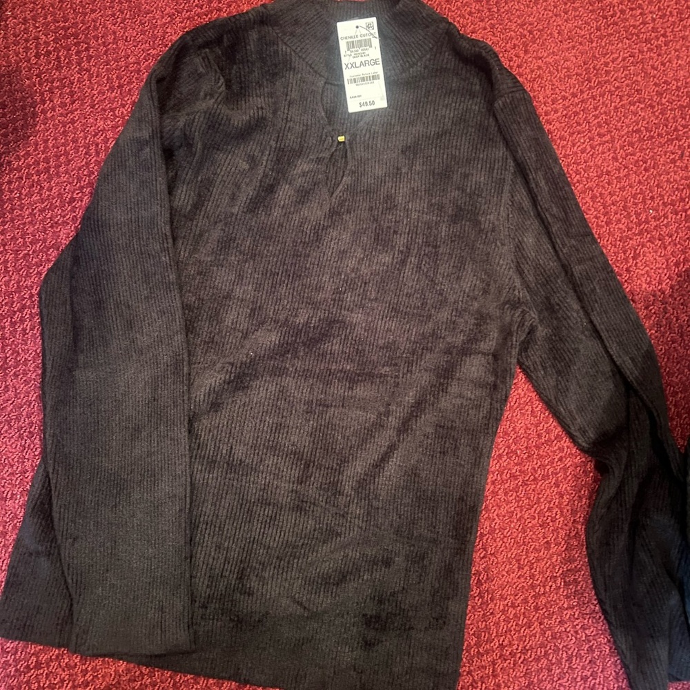 INC International Concepts XXL NWT Black INC chenille cutout sweater